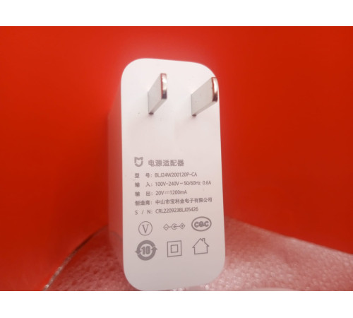 Адаптер питания для робот пылесоса Xiaomi Mijia Mop 3C B106CN оригинал с разбора